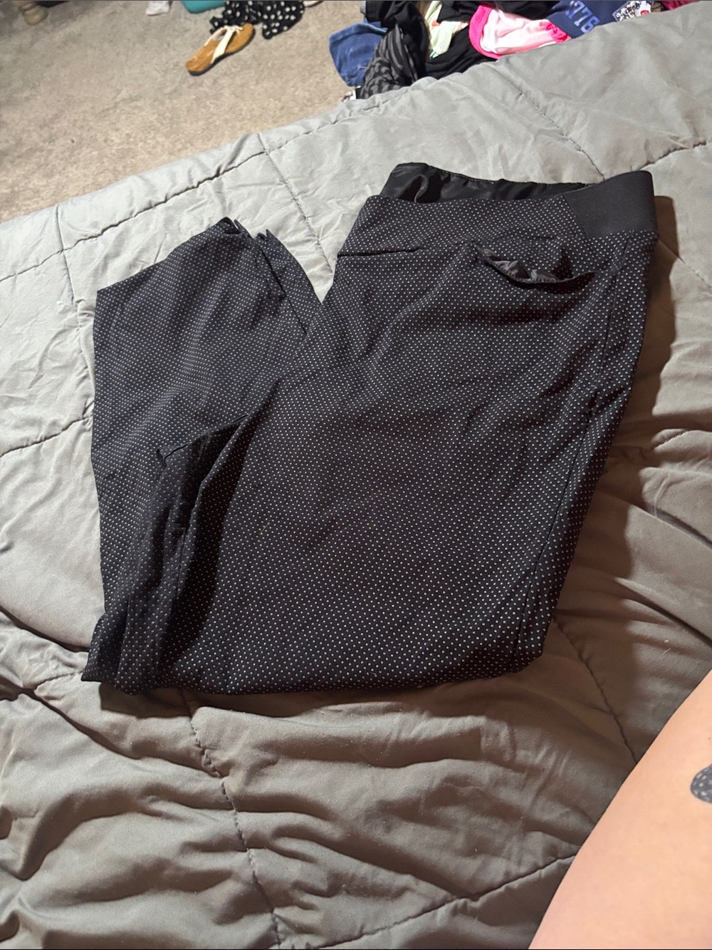 Women’s Black Microdot elastic Pants